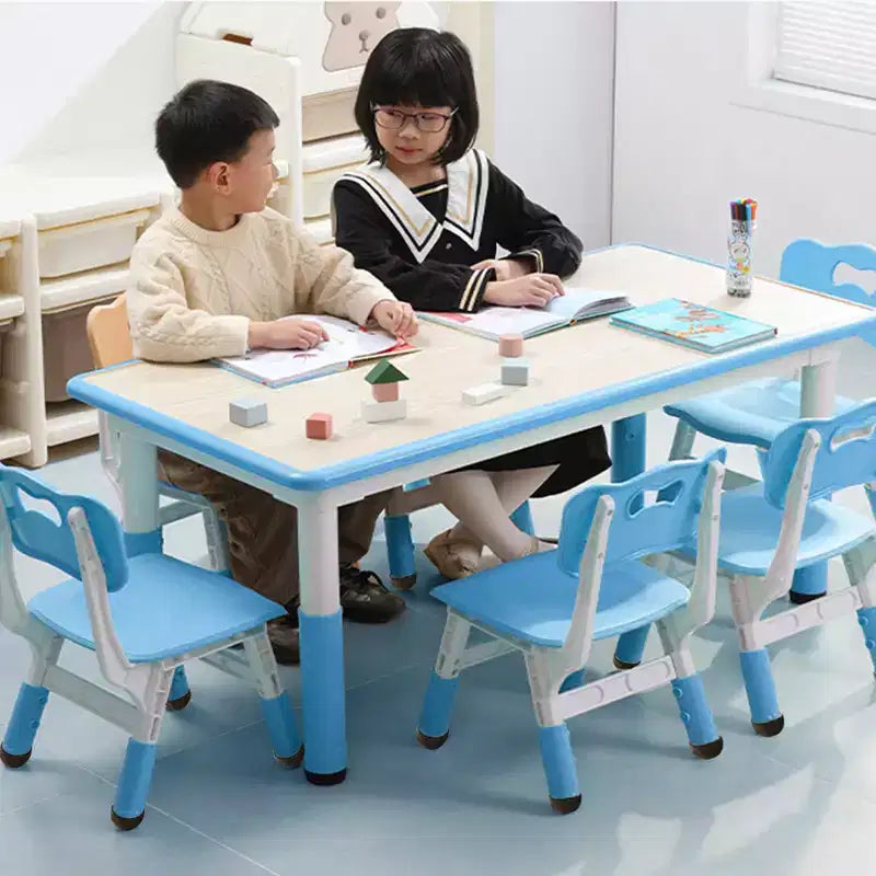 Ensemble table et 6 chaises pour enfants, réglable en hauteur, bureau multifonctionnel, chaises ergonomiques, pour salles de classe, garderies
