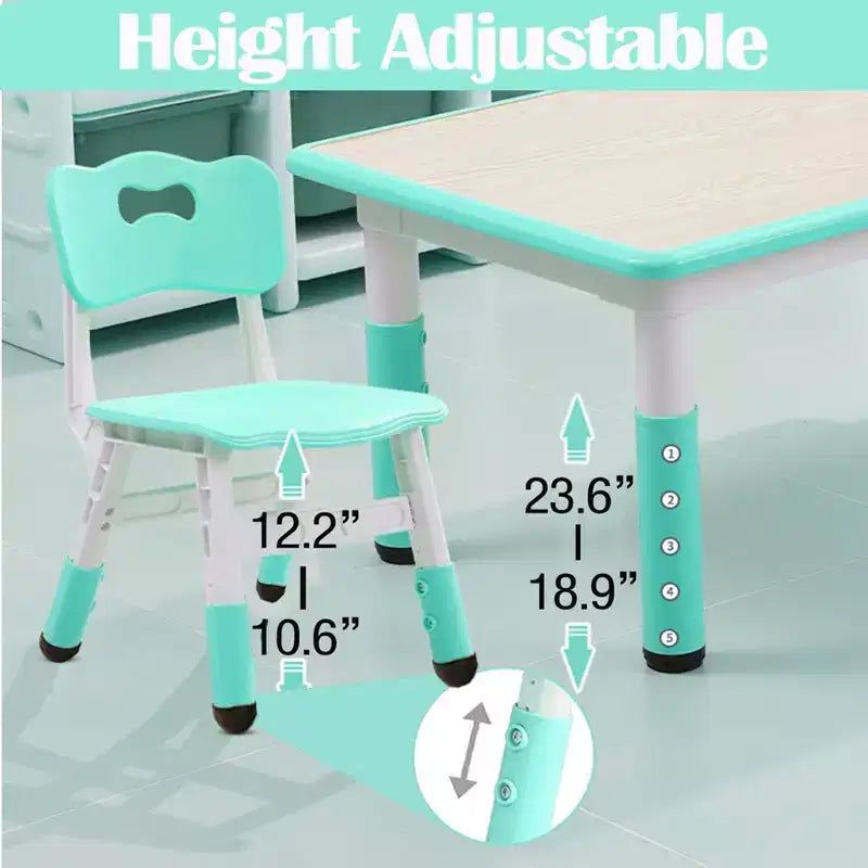 Ensemble table et 6 chaises pour enfants, réglable en hauteur, bureau multifonctionnel, chaises ergonomiques, pour salles de classe, garderies