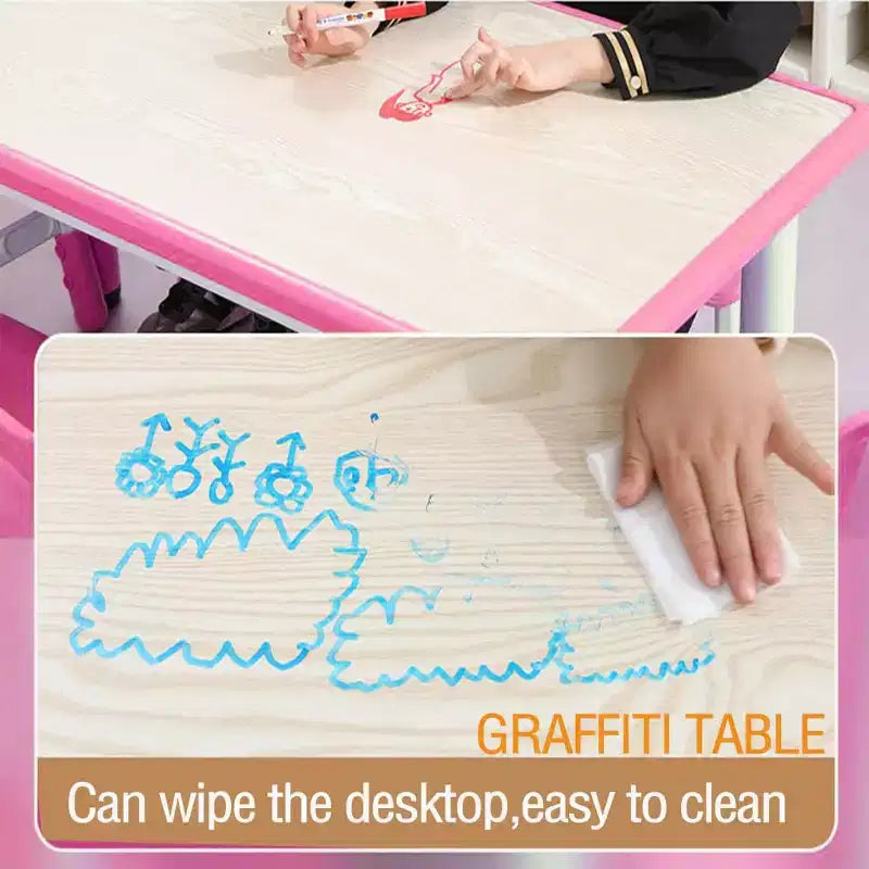 Ensemble table et 6 chaises pour enfants, réglable en hauteur, bureau multifonctionnel, chaises ergonomiques, pour salles de classe, garderies