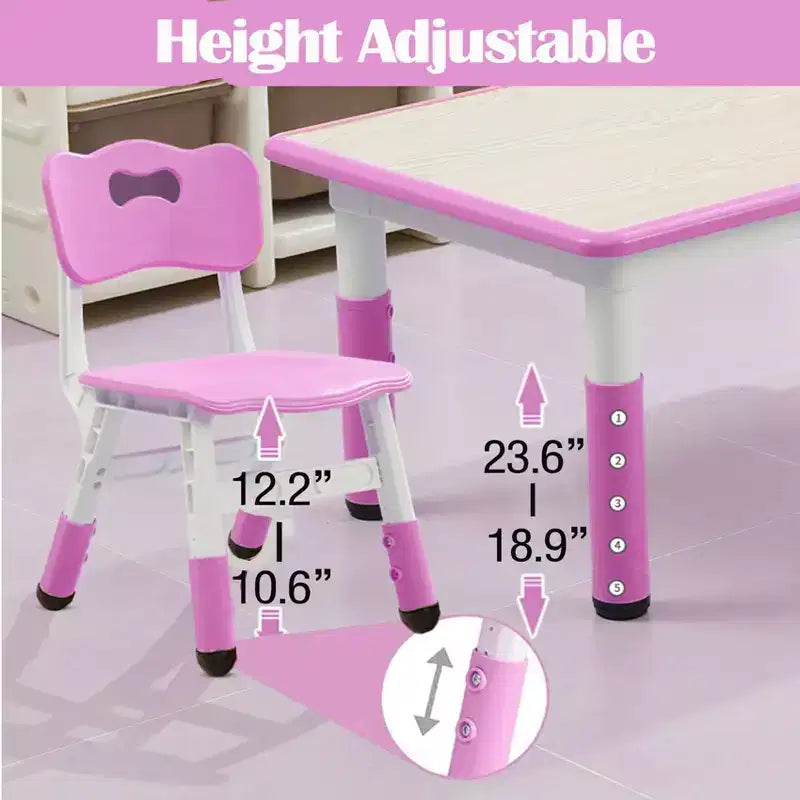 Ensemble table et 6 chaises pour enfants, réglable en hauteur, bureau multifonctionnel, chaises ergonomiques, pour salles de classe, garderies