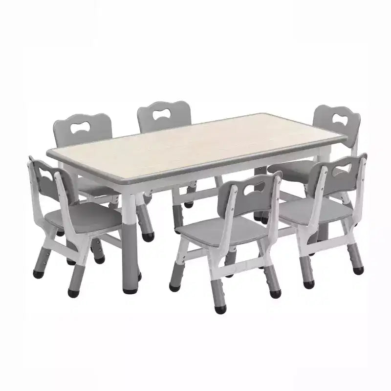 Ensemble table et 6 chaises pour enfants, réglable en hauteur, bureau multifonctionnel, chaises ergonomiques, pour salles de classe, garderies