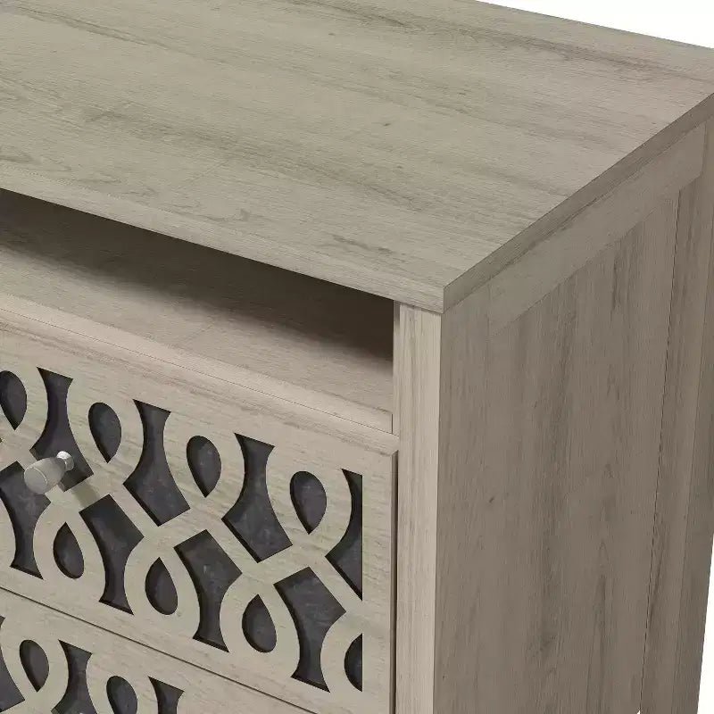 Tables de chevet modernes à 2 tiroirs avec rangement ouvert 20,9 L 15,7 P 22,7 H