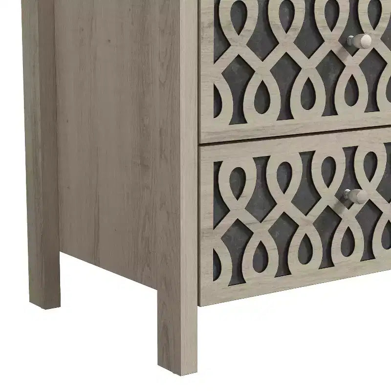 Tables de chevet modernes à 2 tiroirs avec rangement ouvert 20,9 L 15,7 P 22,7 H