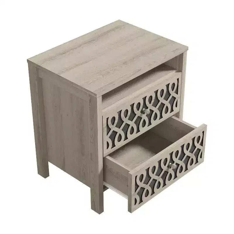 Tables de chevet modernes à 2 tiroirs avec rangement ouvert 20,9 L 15,7 P 22,7 H
