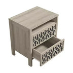 Tables de chevet modernes à 2 tiroirs avec rangement ouvert 20,9 L 15,7 P 22,7 H