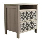 Tables de chevet modernes à 2 tiroirs avec rangement ouvert 20,9 L 15,7 P 22,7 H