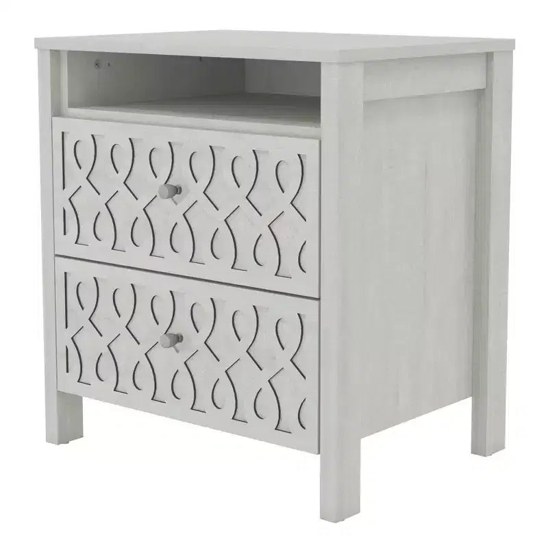 Galano Modern 2-Drawer Nightstands with Open Storage 20.9 W  15.7 D  22.7 H