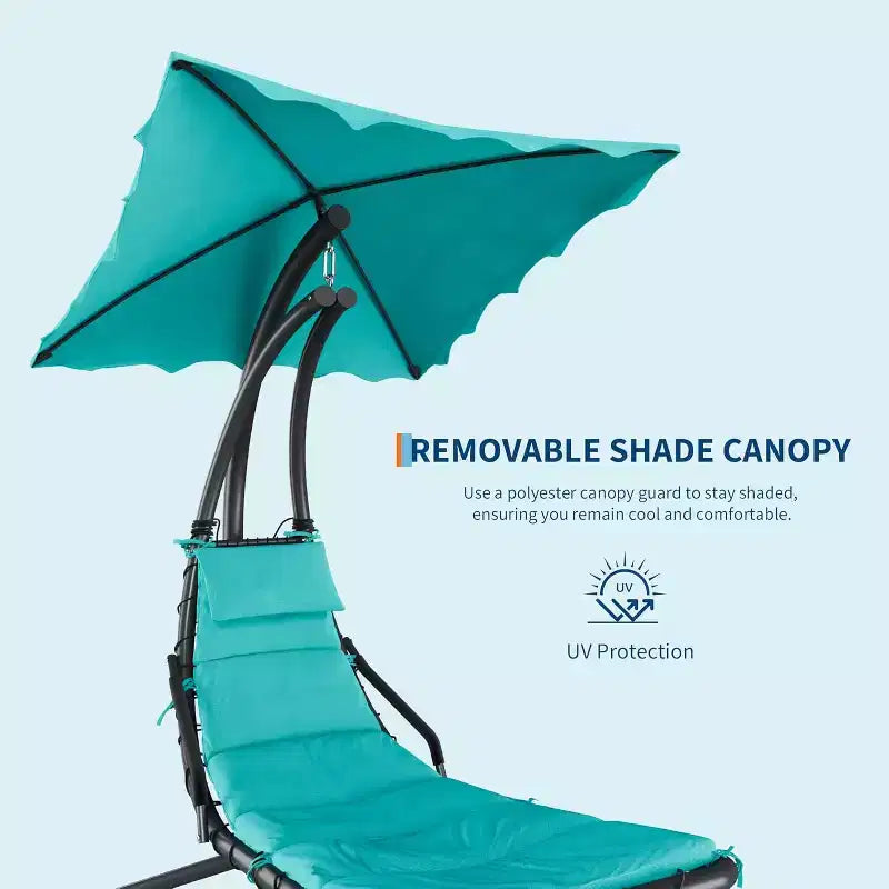 Chaise longue suspendue, balancelle, transat courbé avec auvent pour l'extérieur et l'intérieur, patio, jardin, rouge/vert/gris