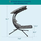 Chaise longue suspendue, balancelle, transat courbé avec auvent pour l'extérieur et l'intérieur, patio, jardin, rouge/vert/gris