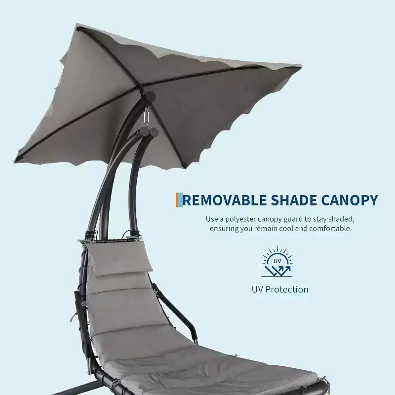 Chaise longue suspendue, balancelle, transat courbé avec auvent pour l'extérieur et l'intérieur, patio, jardin, rouge/vert/gris