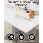 Ensemble Table à Manger Extensible pour 4-6 Personnes - Table de Patio Extensible Rapide en 3 Secondes de 80 à 160 cm, Plateau en Aluminium Robuste Noir Meuble d'Extérieur