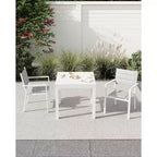 Ensemble Table à Manger Extensible pour 4-6 Personnes - Table de Patio Extensible Rapide en 3 Secondes de 80 à 160 cm, Plateau en Aluminium Robuste Noir Meuble d'Extérieur