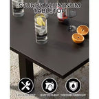 Ensemble Table à Manger Extensible pour 4-6 Personnes - Table de Patio Extensible Rapide en 3 Secondes de 80 à 160 cm, Plateau en Aluminium Robuste Noir Meuble d'Extérieur