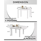 Ensemble Table à Manger Extensible pour 4-6 Personnes - Table de Patio Extensible Rapide en 3 Secondes de 80 à 160 cm, Plateau en Aluminium Robuste Noir Meuble d'Extérieur