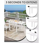 Ensemble Table à Manger Extensible pour 4-6 Personnes - Table de Patio Extensible Rapide en 3 Secondes de 80 à 160 cm, Plateau en Aluminium Robuste Noir Meuble d'Extérieur