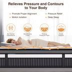 Matelas King, Matelas en mousse à mémoire de forme 14 po, Matelas en boîte, Fermeté moyenne, Soulagement de la pression zoné, Mousses certifiées sûres, Matelas respirant et rafraîchissant