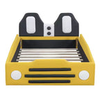 Lit plateforme double en forme de voiture de course avec garde-corps pour chambre d'enfant