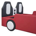 Lit plateforme double en forme de voiture de course avec garde-corps pour chambre d'enfant