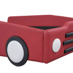 Lit plateforme double en forme de voiture de course avec garde-corps pour chambre d'enfant