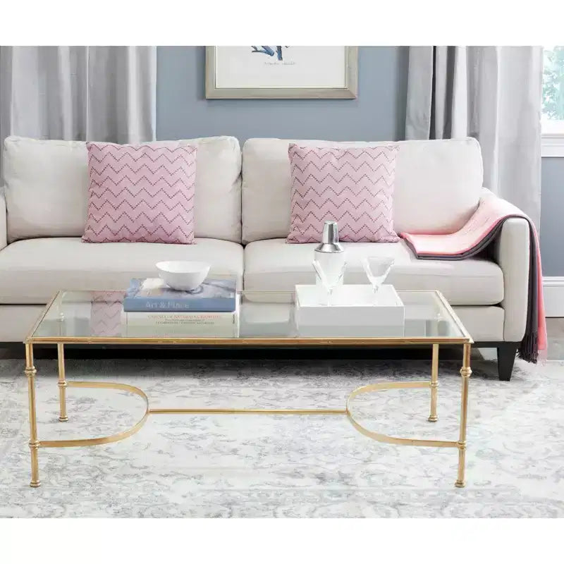 Table basse Lucille - Or/Verre