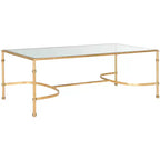 Table basse Lucille - Or/Verre