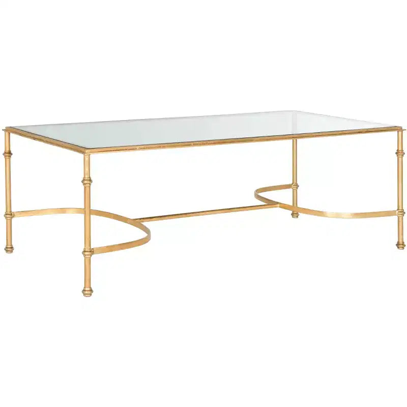 Table basse Lucille - Or/Verre