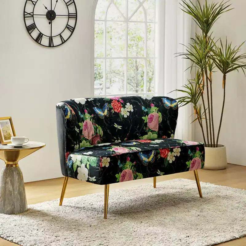 Causeuse contemporaine Trento 47 à motifs floraux