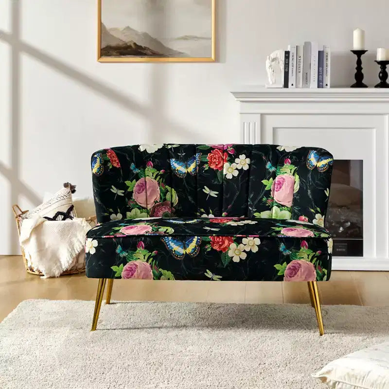 Causeuse contemporaine Trento 47 à motifs floraux