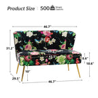 Causeuse contemporaine Trento 47 à motifs floraux