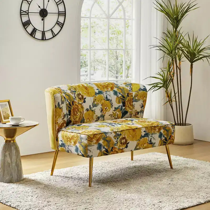 Causeuse contemporaine Trento 47 à motifs floraux