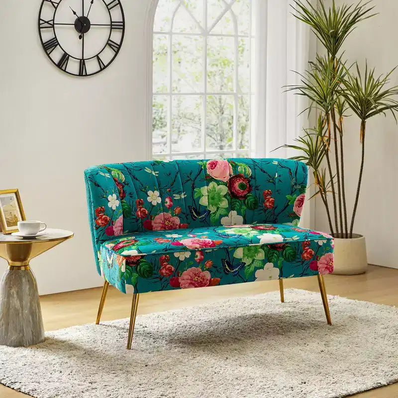 Causeuse contemporaine Trento 47 à motifs floraux