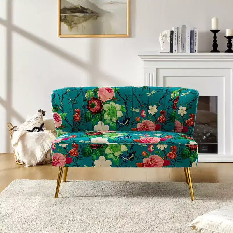 Causeuse contemporaine Trento 47 à motifs floraux