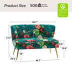 Causeuse contemporaine Trento 47 à motifs floraux