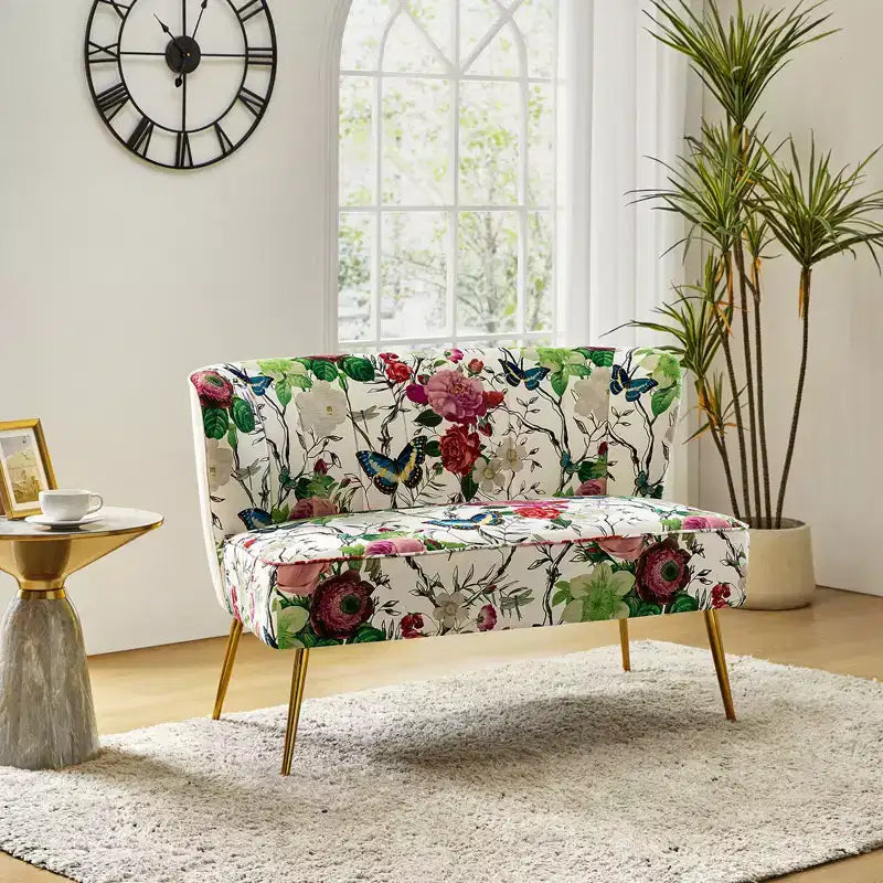 Causeuse contemporaine Trento 47 à motifs floraux