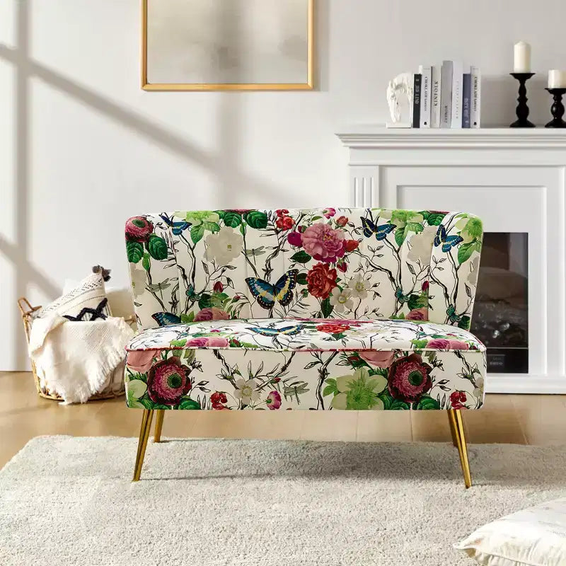 Causeuse contemporaine Trento 47 à motifs floraux